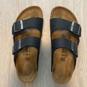 Birkenstock Arizona - Black Oiled Leather, Size 39 (US 8-8.5) Medium/Narrow